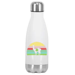 Irish Shamrock Llama St Patrick's Day Great Gift Stainless Steel Insulated Water Bottle