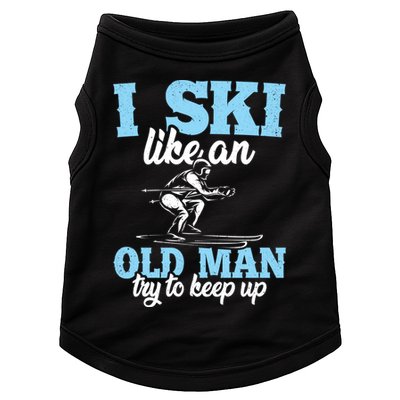 I Ski Like An Old And Try To Keep Up Vintage Retro Gift Funny Gift Doggie Tank