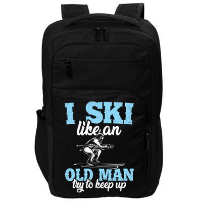 I Ski Like An Old And Try To Keep Up Vintage Retro Gift Funny Gift Impact Tech Backpack