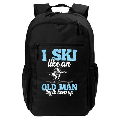 I Ski Like An Old And Try To Keep Up Vintage Retro Gift Funny Gift Backpack