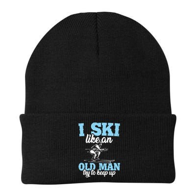 I Ski Like An Old And Try To Keep Up Vintage Retro Gift Funny Gift Beanie