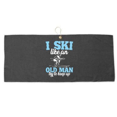 I Ski Like An Old And Try To Keep Up Vintage Retro Gift Funny Gift Large Microfiber Waffle Golf Towel