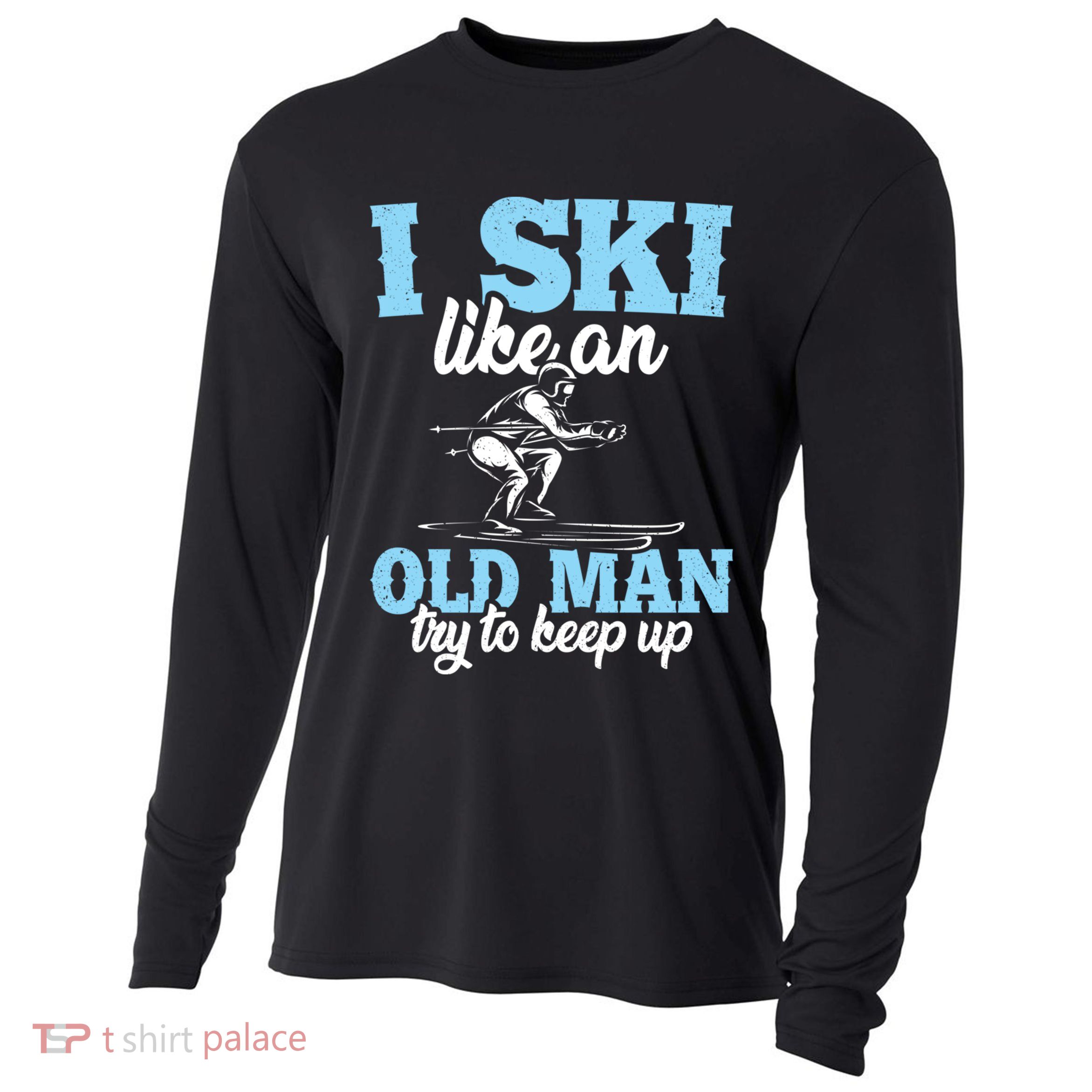 I Ski Like An Old And Try To Keep Up Vintage Retro Gift Funny Gift Cooling Performance Long Sleeve Crew