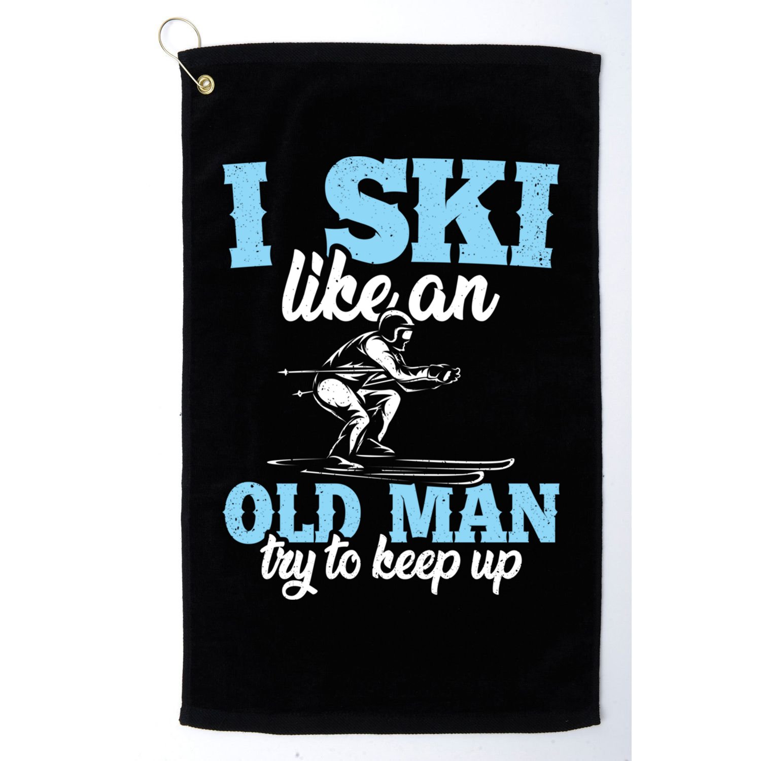 I Ski Like An Old And Try To Keep Up Vintage Retro Gift Funny Gift Golf Towel