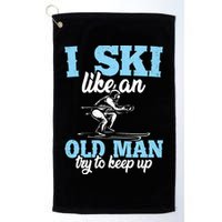 I Ski Like An Old And Try To Keep Up Vintage Retro Gift Funny Gift Golf Towel