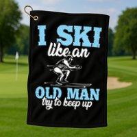 I Ski Like An Old And Try To Keep Up Vintage Retro Gift Funny Gift Golf Towel