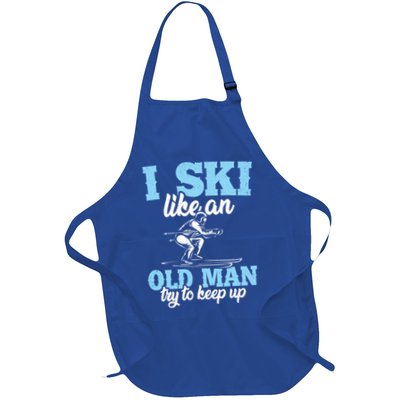 I Ski Like An Old And Try To Keep Up Vintage Retro Gift Funny Gift Apron