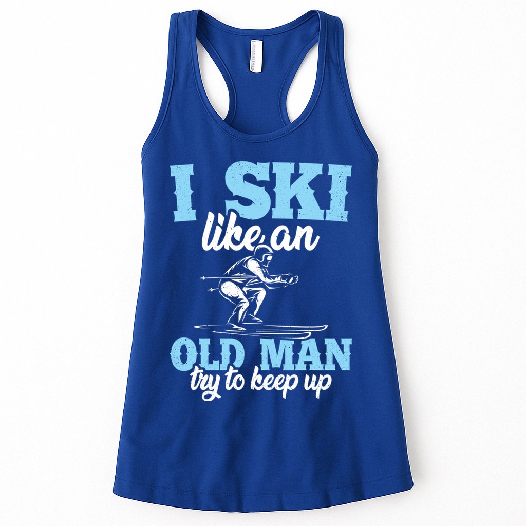 I Ski Like An Old And Try To Keep Up Vintage Retro Gift Funny Gift Womens Tank Top
