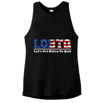 I Support LGBTQ Lets Get Biden To Quit Funny Ladies PosiCharge Tri-Blend Wicking Tank