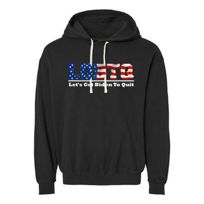 I Support LGBTQ Lets Get Biden To Quit Funny Garment-Dyed Fleece Hoodie