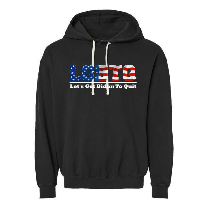 I Support LGBTQ Lets Get Biden To Quit Funny Garment-Dyed Fleece Hoodie