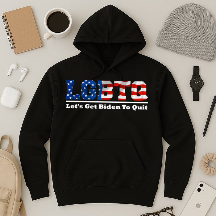 I Support LGBTQ Lets Get Biden To Quit Funny Hoodie