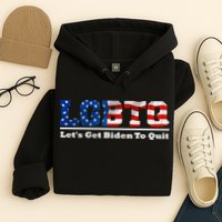 I Support LGBTQ Lets Get Biden To Quit Funny Hoodie