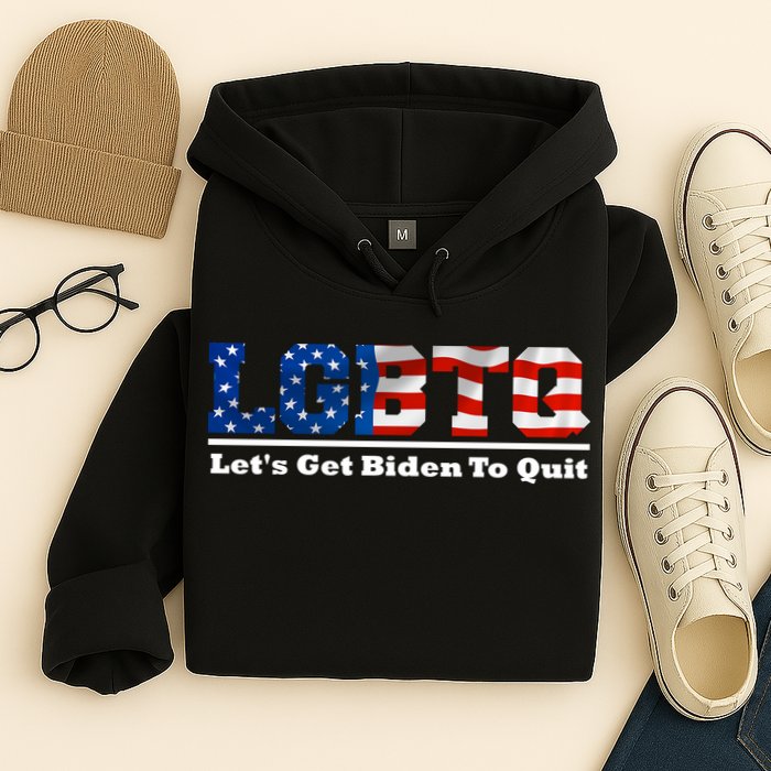 I Support LGBTQ Lets Get Biden To Quit Funny Hoodie