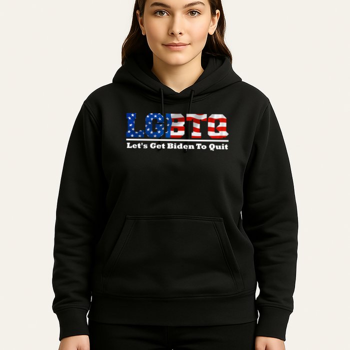 I Support LGBTQ Lets Get Biden To Quit Funny Hoodie
