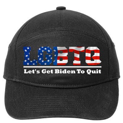 I Support LGBTQ Lets Get Biden To Quit Funny 7-Panel Snapback Hat