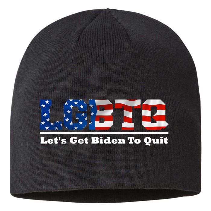 I Support LGBTQ Lets Get Biden To Quit Funny Sustainable Beanie