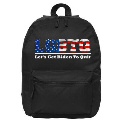 I Support LGBTQ Lets Get Biden To Quit Funny 16 in Basic Backpack