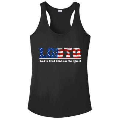 I Support LGBTQ Lets Get Biden To Quit Funny Ladies PosiCharge Competitor Racerback Tank