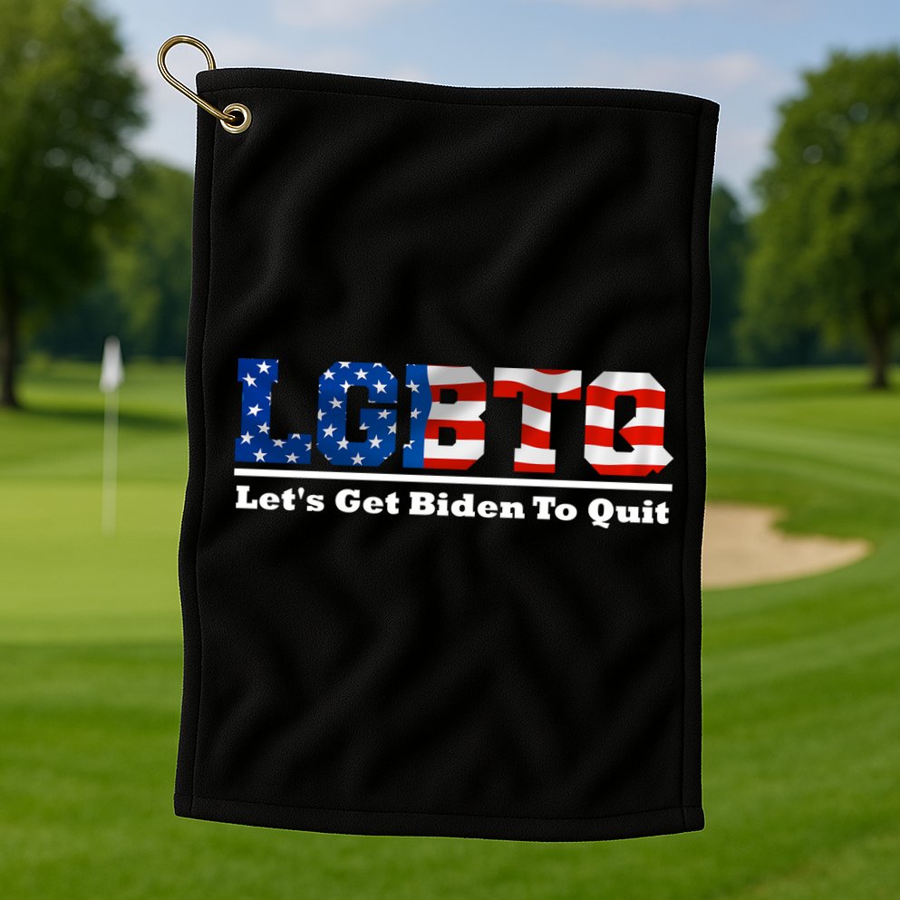 I Support LGBTQ Lets Get Biden To Quit Funny Golf Towel