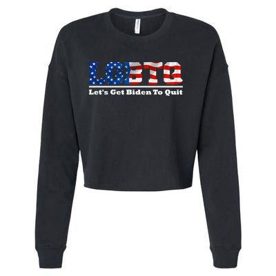 I Support LGBTQ Lets Get Biden To Quit Funny Cropped Pullover Crew
