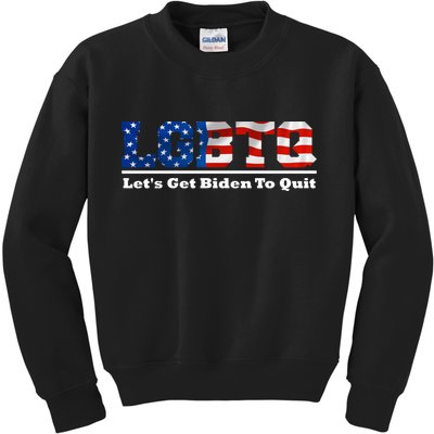 I Support LGBTQ Lets Get Biden To Quit Funny Kids Sweatshirt