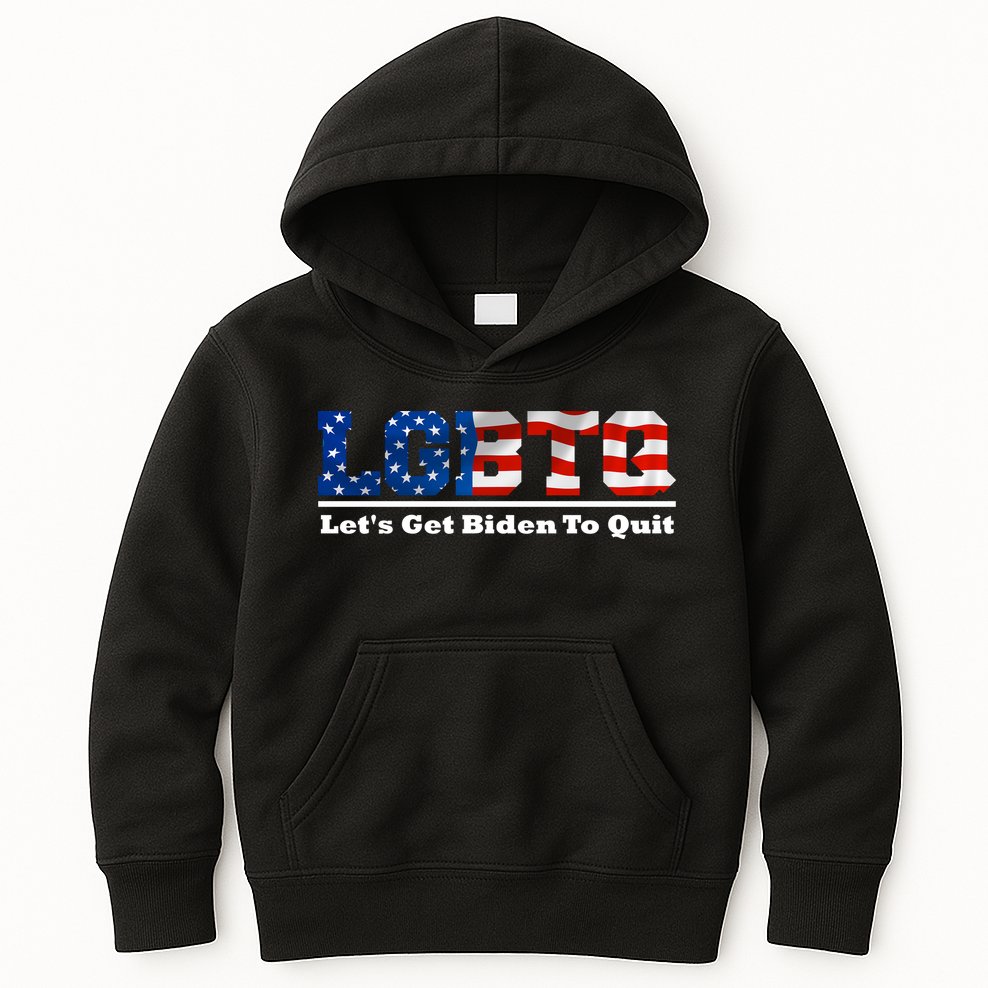 I Support LGBTQ Lets Get Biden To Quit Funny Kids Hoodie