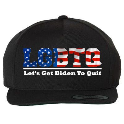 I Support LGBTQ Lets Get Biden To Quit Funny Wool Snapback Cap