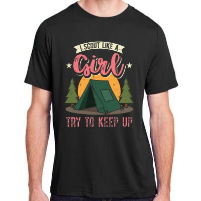 I Scout Like A Girl Try To Keep Up Troop Leader Scout Adult ChromaSoft Performance T-Shirt