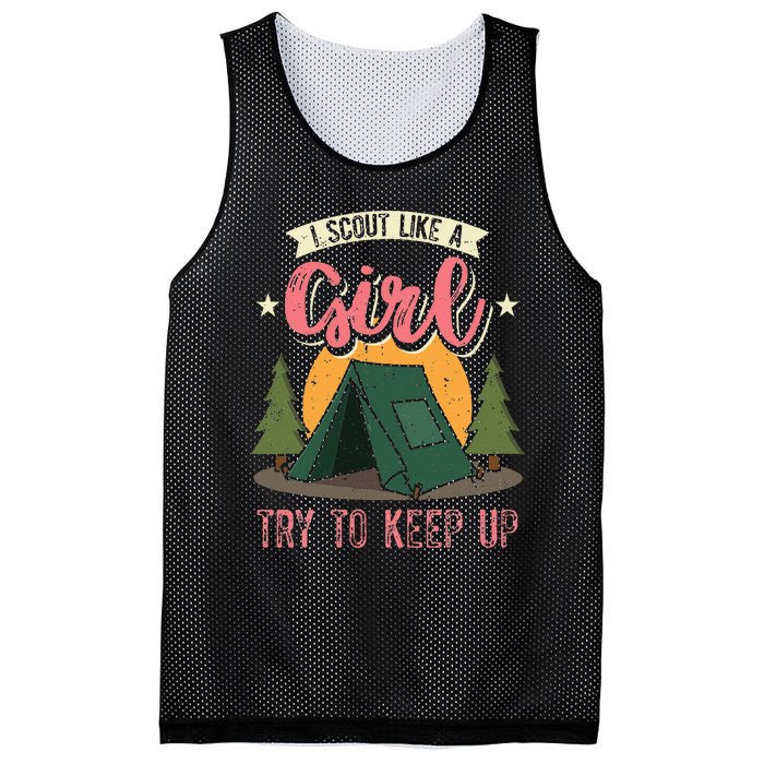 I Scout Like A Girl Try To Keep Up Troop Leader Scout Mesh Reversible Basketball Jersey Tank