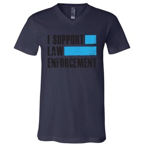 I Support Law Enforcet Meaningful Gift Cops Leos Police Gift V-Neck T-Shirt