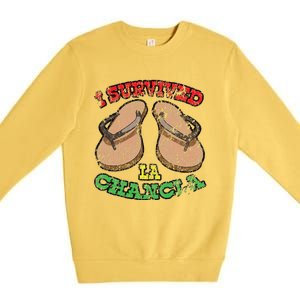 I Survived La Chancla Mexico Cinco De Mayo T Premium Crewneck Sweatshirt