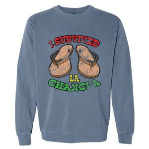 I Survived La Chancla Mexico Cinco De Mayo T Garment-Dyed Sweatshirt