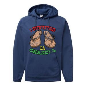 I Survived La Chancla Mexico Cinco De Mayo T Performance Fleece Hoodie