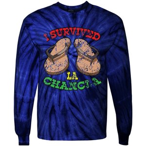 I Survived La Chancla Mexico Cinco De Mayo T Tie-Dye Long Sleeve Shirt