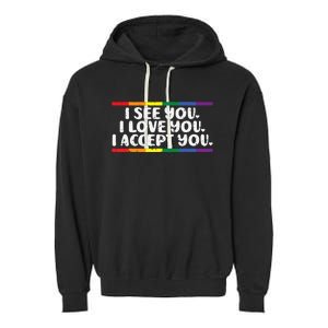 I See Love Accept You Rainbow Pride Flag Women Garment-Dyed Fleece Hoodie