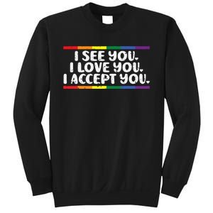 I See Love Accept You Rainbow Pride Flag Women Sweatshirt