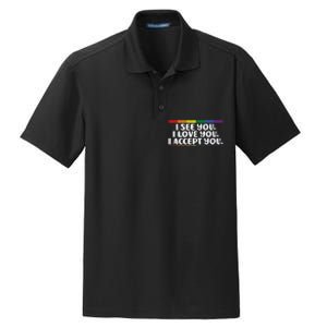 I See Love Accept You Rainbow Pride Flag Women Dry Zone Grid Polo