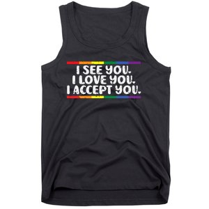 I See Love Accept You Rainbow Pride Flag Women Tank Top