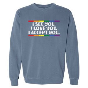 I See Love Accept You Rainbow Pride Flag Women Garment-Dyed Sweatshirt