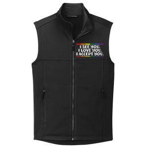 I See Love Accept You Rainbow Pride Flag Women Collective Smooth Fleece Vest