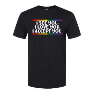 I See Love Accept You Rainbow Pride Flag Women Softstyle CVC T-Shirt