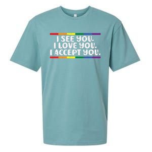 I See Love Accept You Rainbow Pride Flag Women Sueded Cloud Jersey T-Shirt