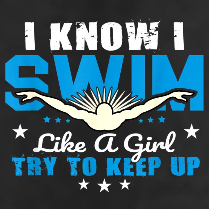 I Swim Like A Girl Try To Keep Up Swimmers Swim Sport 25L Jumbo Tote