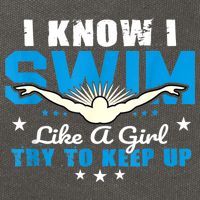 I Swim Like A Girl Try To Keep Up Swimmers Swim Sport Cotton Canvas Backpack