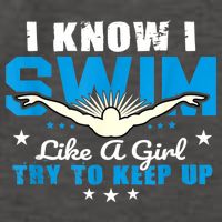 I Swim Like A Girl Try To Keep Up Swimmers Swim Sport Vector Backpack