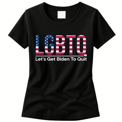 I Support LGBTQ Lets Get Biden To Quit Funny Womens T-Shirt
