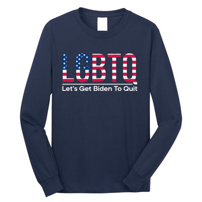 I Support LGBTQ Lets Get Biden To Quit Funny Long Sleeve Shirt