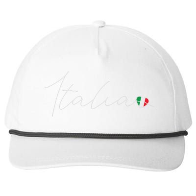 Italia Simple Love Italian Flag Heart On Italy Snapback Five-Panel Rope Hat