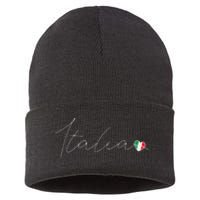 Italia Simple Love Italian Flag Heart On Italy Sustainable Knit Beanie